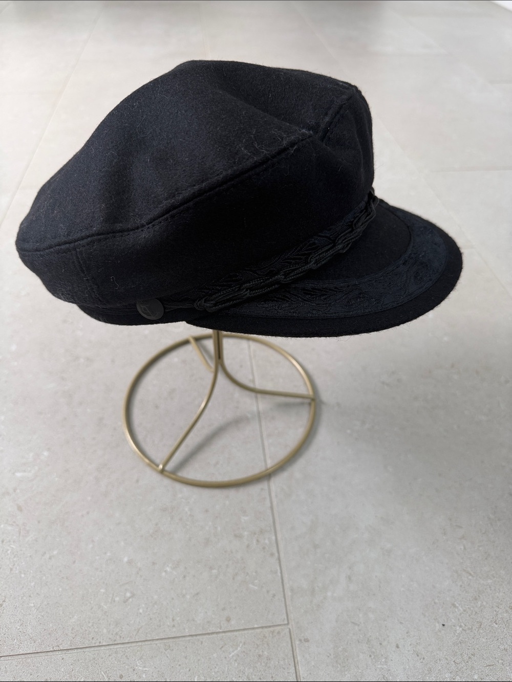 Goorin Bros Black Wool Fisherman Cap